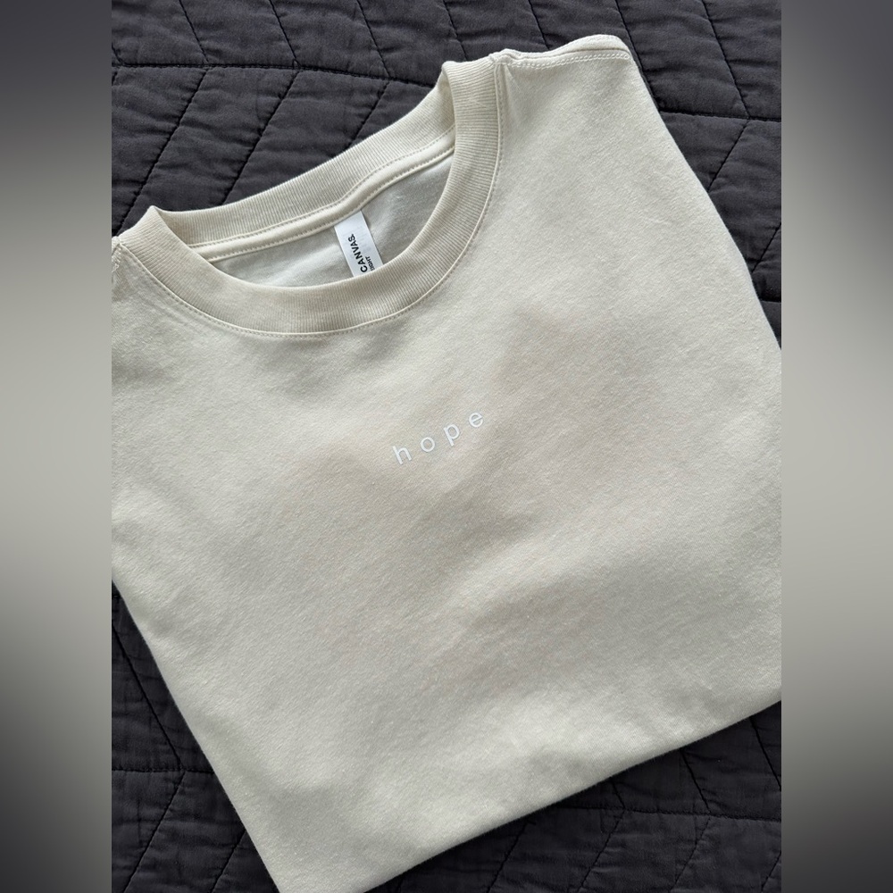 Hope Classic T Shirt | Inspirational Minimal Tee in Natural Ivory